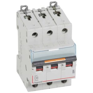 DX3 Leitungsschutzschalter D-Charakteristik, 6A, 3-polig, 25kA, 400VAC, 2TE Legrand 409831