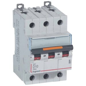 DX3 Leitungsschutzschalter D-Charakteristik, 10A, 3-polig, 25kA, 400VAC, 2TE Legrand 409832