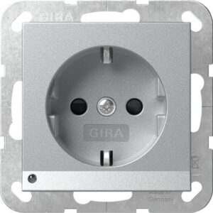 SCHUKO-Steckd. LED-Leuchte + SP System 55 F Alu Gira 417026