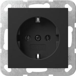 SCHUKO-Steckd. SRK System 55 Schwarz m Gira 4180005