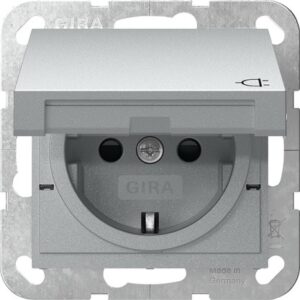 SCHUKO-Steckd. KD + SP System 55 F Alu Gira 441426