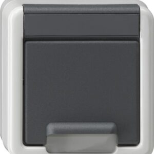 SCHUKO-Steckd. KD + SP WG AP Grau Gira 441430