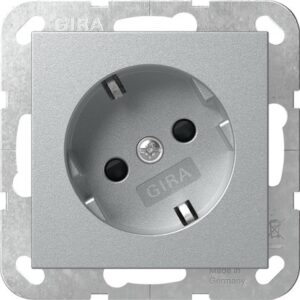 SCHUKO-Steckd. 30° + SP System 55 F Alu Gira 441826