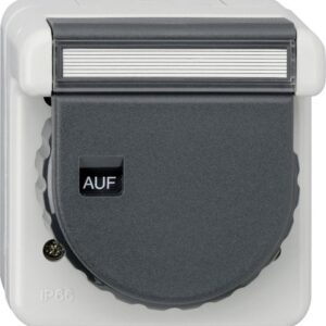 SCHUKO-Steckd. KD Bajonett + BSF WG AP Grau Gira 444031