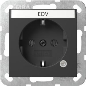 SCHUKO-Steckd. Kontroll + BSF System 55 Schwarz m Gira 4452005