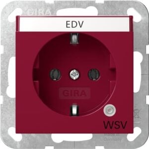 SCHUKO-Steckd. Kontroll GN + BSF WSV System 55 Rot Gira 4452108