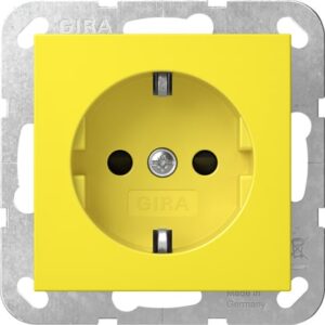 SCHUKO-Steckd. SP + Abd. Sonderstrom System 55 Gelb Gira 4453106