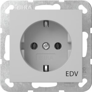 SCHUKO-Steckd. Aufdruck EDV System 55 Grau m Gira 4458015