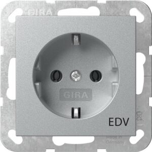 SCHUKO-Steckd. Aufdruck EDV System 55 F Alu Gira 445826