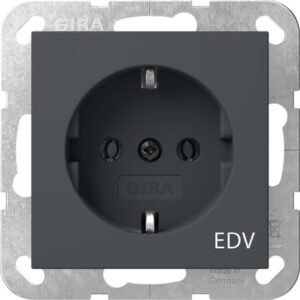 SCHUKO-Steckd. Aufdruck EDV System 55 Anthrazit Gira 445828