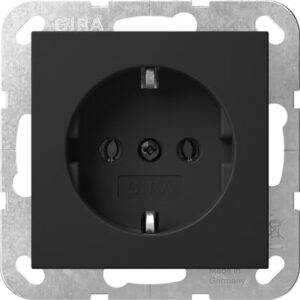 SCHUKO-Steckd. o.Kr. System 55 Schwarz m Gira 4466005