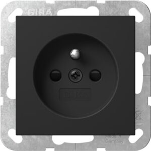 Steckd. Erdstift + SP System 55 Schwarz m Gira 4485005