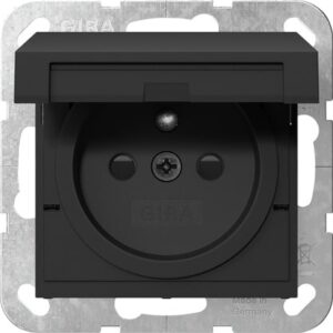 Steckd. Erdstift KD + SP System 55 Schwarz m Gira 4488005