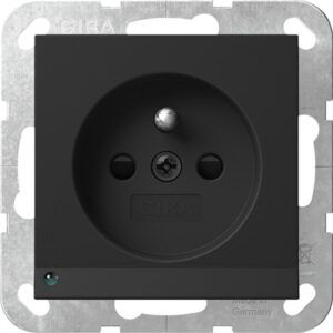 Steckd. Erdstift LED-Leuchte + SP System 55 Schwarz m Gira 4489005