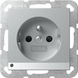 Steckd. Erdstift LED-Leuchte + SP System 55 F Alu Gira 448926