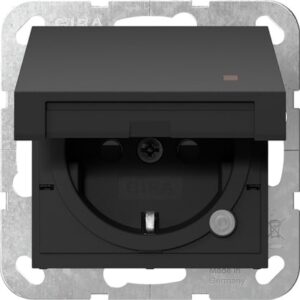 SCHUKO-Steckd. KD Kontroll + SP System 55 Schwarz m Gira 4552005