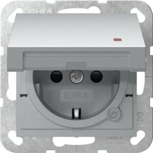 SCHUKO-Steckd. KD Kontroll + SP System 55 F Alu Gira 455226