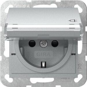 SCHUKO-Steckd. KD BSF + SP System 55 F Alu Gira 455726