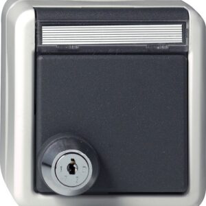 SCHUKO-Steckd. KD Schloss sortiert + BSF WG AP Grau Gira 456730