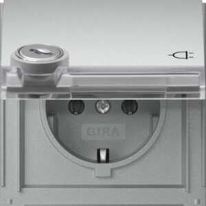 SCHUKO-Steckd. KD Schloss gleich + BSF Gira TX_44 F Alu Gira 456965