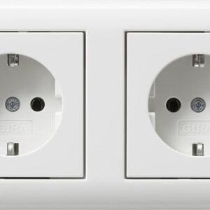 SCHUKO-Steckd. 2f verdr. + Rahmen Standard 55 Reinweiß Gira 479303