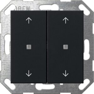 Taster Wippe 2f Pfeile OneKNX System 55 Schwarz m Gira 5174005