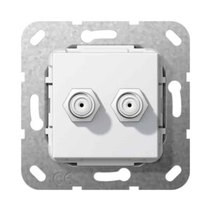 SAT-F-Buchse 2f Kpl. Einsatz Reinweiß Gira 565103