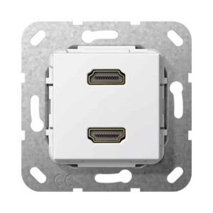 HDMI 2f K-Peitsche Einsatz Reinweiß Gira 567203