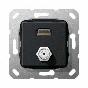 HDMI SAT-F-Buchse Kpl. Einsatz Schwarz m Gira 567510