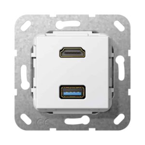 HDMI USB 3.0 A Kpl. Einsatz Reinweiß Gira 567803