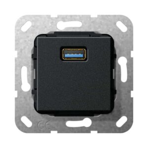 USB 3.0 A Kpl. Einsatz Schwarz m Gira 568210