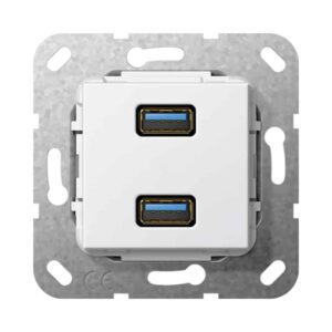 USB 3.0 A 2f K-Peitsche Einsatz Reinweiß Gira 568503