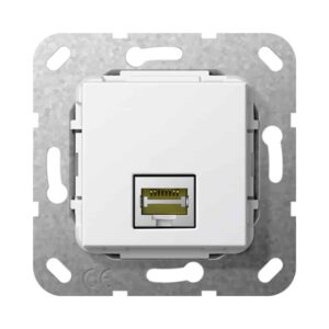 MJ RJ45 Cat.6A 10 Gbit Kpl. Einsatz Reinweiß Gira 569503