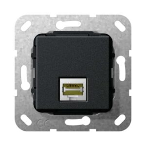 MJ RJ45 Cat.6A 10 Gbit Kpl. Einsatz Schwarz m Gira 569510