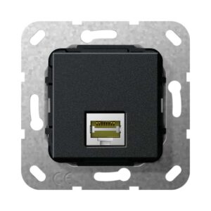 MJ RJ45 Cat.6A 10 Gbit Einsatz Schwarz m Gira 569610