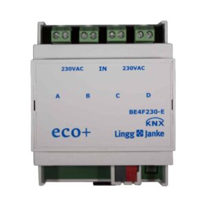 KNX eco+ Binäreingang 4-fach, Signaleingang 230V AC/DC, 4 TE   BE4F230-E 79532 Lingg Janke