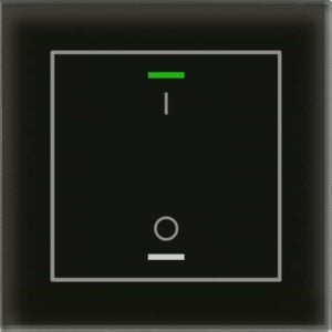 Glastaster II Light 1-fach, RGBW, mit Temperatursensor, Schwarz, Schalten, MDT BE-GTL1TS.B1