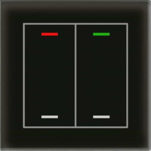 Glastaster II Light 2-fach, RGBW, Schwarz, Neutral, MDT BE-GTL20S.01
