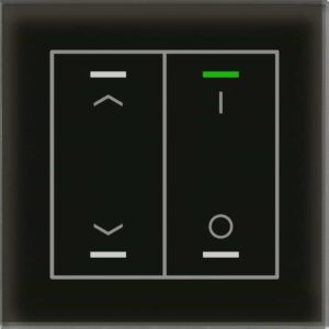 Glastaster II Light 2-fach, RGBW, mit Temperatursensor, Schwarz, Jalousie_Sch., MDT BE-GTL2TS.C1