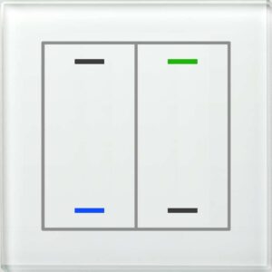 KNX Glastaster II Light 2-fach, RGBW, Temperatursensor, Weiß, Neutral MDT BE-GTL2TW.01