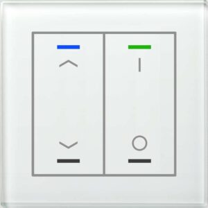 KNX Glastaster II Light 2-fach, RGBW, Temperatursensor, Weiß, Jalousie_Schalten MDT BE-GTL2TW.C1