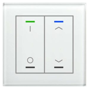 KNX Glastaster II Light 2-fach, RGBW, Temperatursensor, Weiß, Schalten_Jalousie MDT BE-GTL2TW.D1