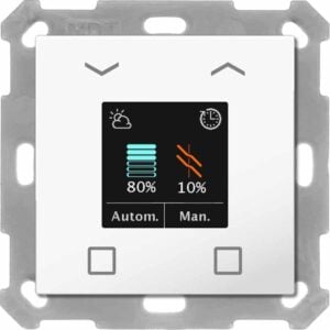 KNX Jalousietaster Smart 55 mit Farbdisplay, Reinweiß glänzend MDT BE-JTA5504.01