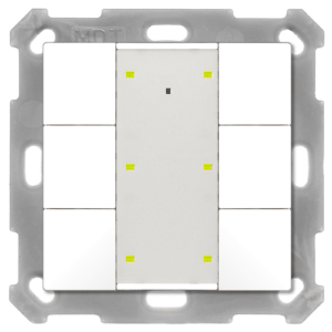 KNX Taster Plus TS 55 6-fach, Reinweiß glänzend MDT BE-TA55T6.G2