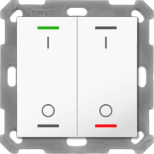 KNX Taster Light 55 2-fach, RGBW, Temperatursensor, Reinweiß glänzend, Schalten MDT BE-TAL55T2.B1