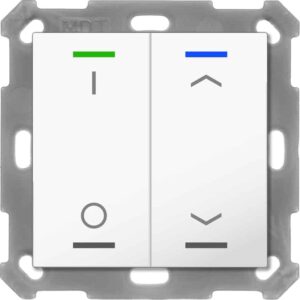 KNX Taster Light 55 2-fach, RGBW, Temperatursensor, Reinweiß glänzend, Sch._Jal. MDT BE-TAL55T2.D1