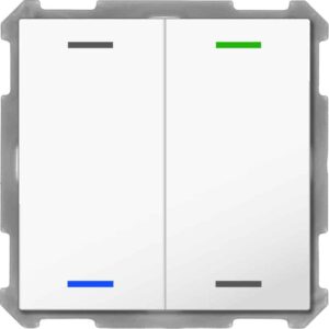 KNX Taster Light 63 2-fach, RGBW, Studioweiß glänzend, Neutral MDT BE-TAL6302.01