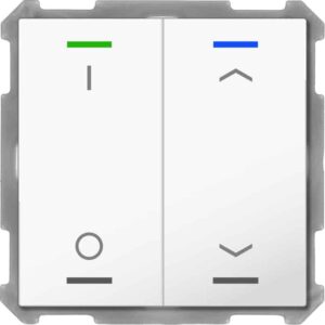 KNX Taster Light 63 2-fach, RGBW, Studioweiß glänzend, Schalten_Jalousie MDT BE-TAL6302.D1