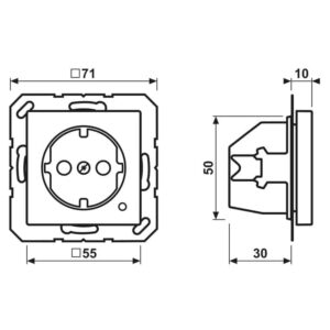 SCHUKO Steckdose, 16 A 250 V ~, mit Funktionsanzeige, integrierter erhöhter Berührungsschutz, SAFETY+, Thermoplast, Serie AS/A, rot, Jung A1520BFKORT