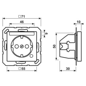 SCHUKO Steckdose, 16 A 250 V ~, ohne Krallen, mit Funktionsanzeige, mit Schriftfeld, integrierter erhöhter Berührungsschutz, SAFETY+, Thermoplast, Ser, Jung A1520BFNAKOO